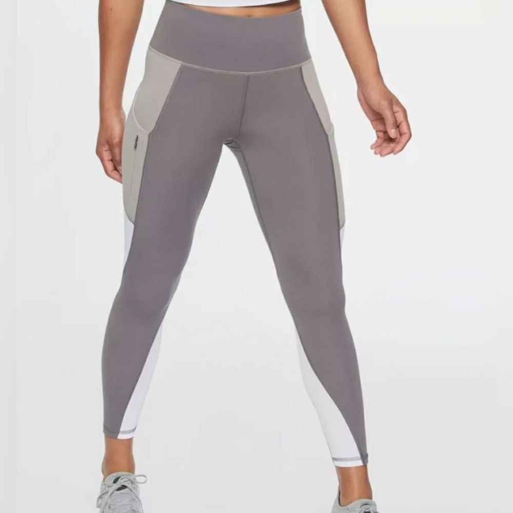 Athleta Gray Colorblock Leggings